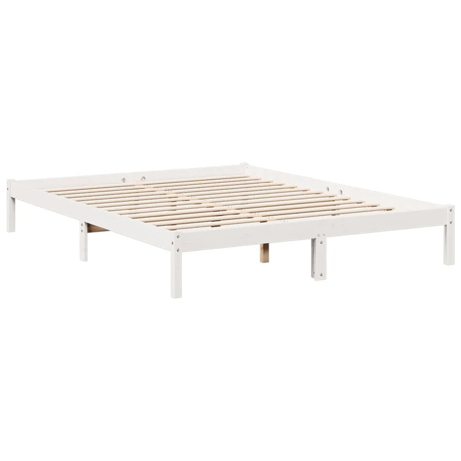 Cadre de lit extra long sans matelas 140x220 cm bois massif pin - 3