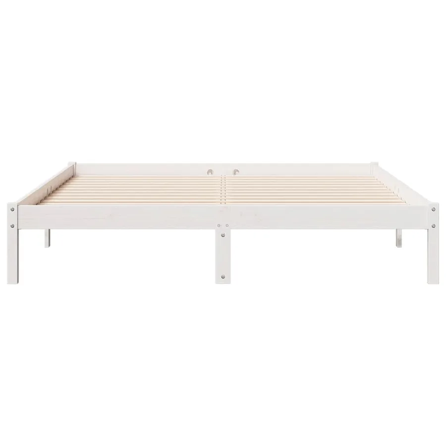 Cadre de lit extra long sans matelas 140x220 cm bois massif pin - 4