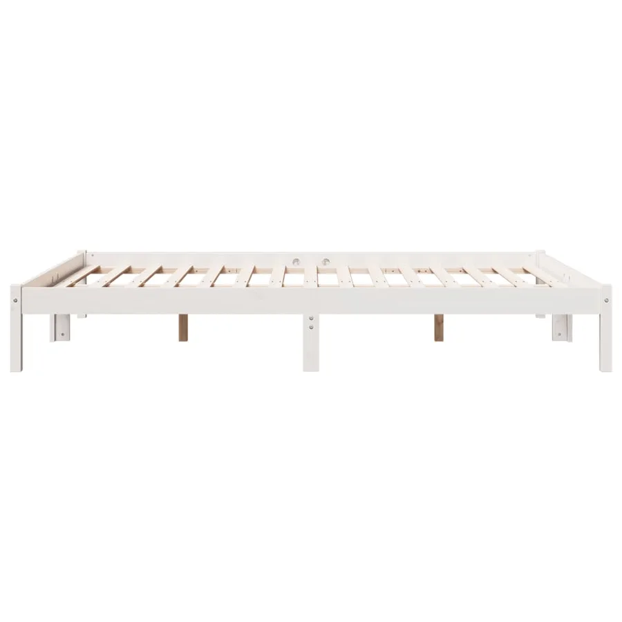 Cadre de lit extra long sans matelas 140x220 cm bois massif pin - 5