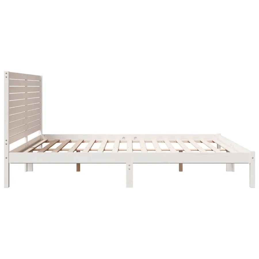 Cadre de lit extra long sans matelas 200x210 cm bois massif - 5