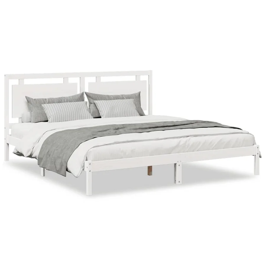 Cadre de lit extra long sans matelas 200x220 cm bois massif - 2