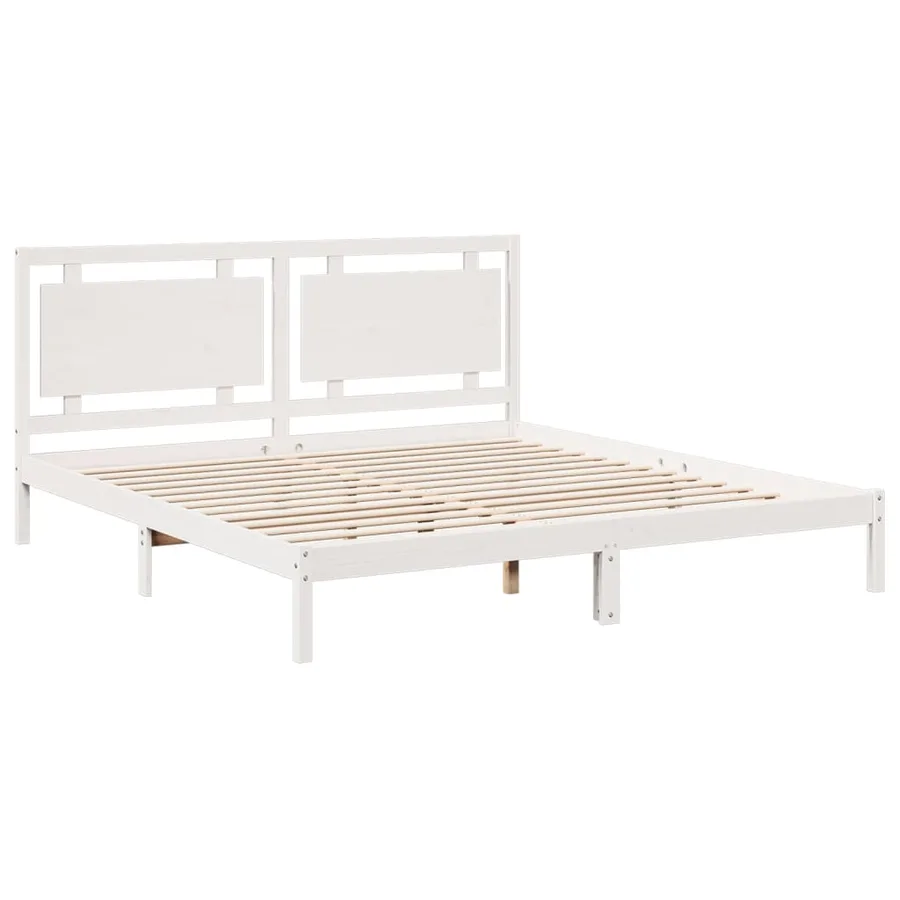 Cadre de lit extra long sans matelas 200x220 cm bois massif - 3