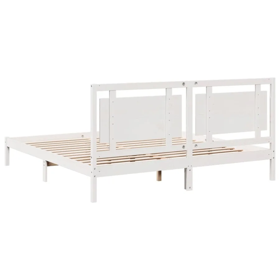 Cadre de lit extra long sans matelas 200x220 cm bois massif - 6