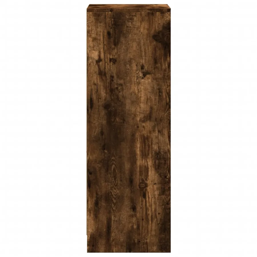 Buffet avec LED chêne fumé 38x34x100 cm bois d'ingénierie - 7