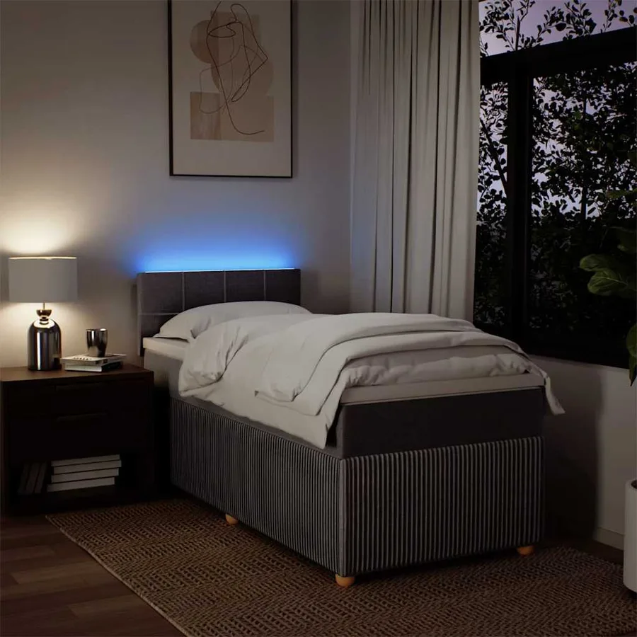 Sommier à lattes de lit avec matelas Taupe 90x200 cm Tissu - 5