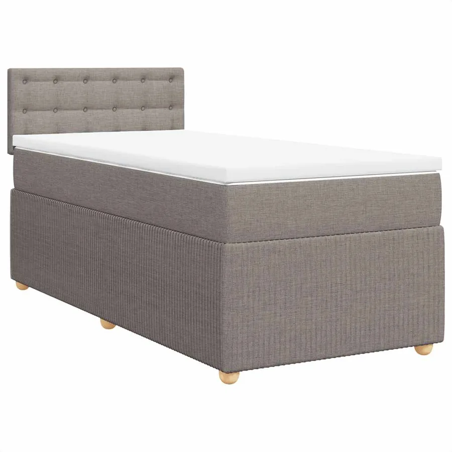 Sommier à lattes de lit avec matelas Taupe 90x200 cm Tissu - 3