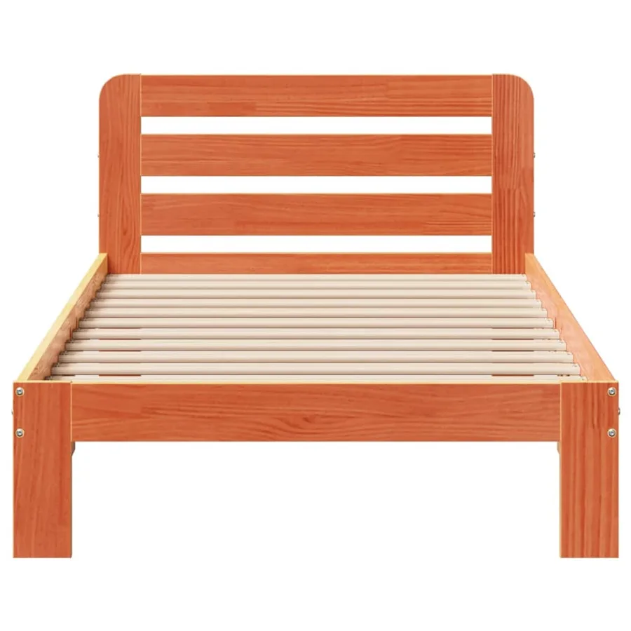 Cadre de lit sans matelas cire marron 90x190 cm bois pin massif - 4