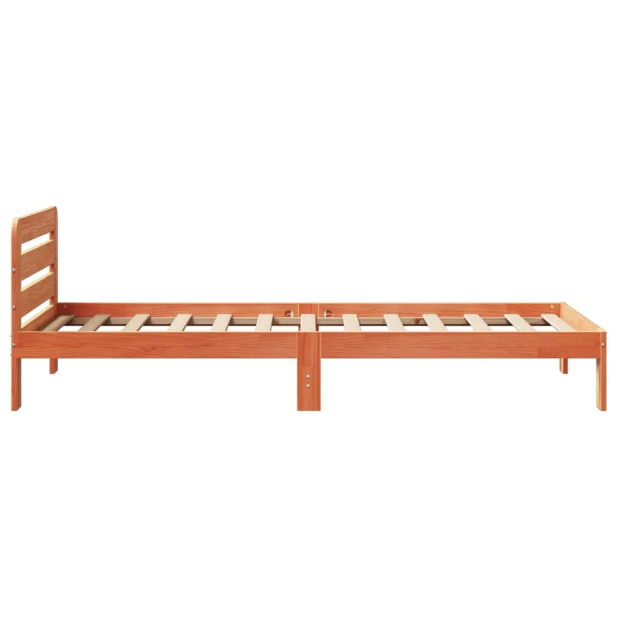 Cadre de lit sans matelas cire marron 90x190 cm bois pin massif - 5
