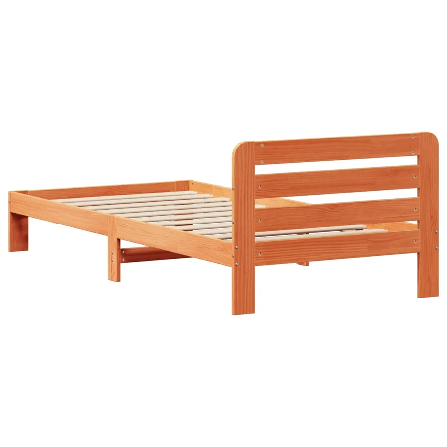 Cadre de lit sans matelas cire marron 90x190 cm bois pin massif - 6