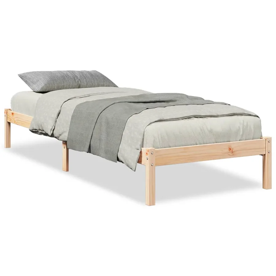 Cadre de lit extra long sans matelas 90x210 cm bois massif pin - 2