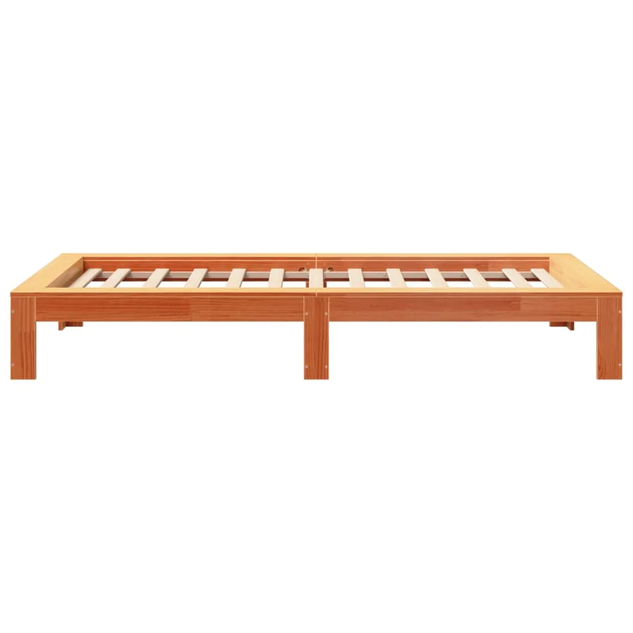 Cadre de lit sans matelas cire marron 75x190 cm bois pin massif - 5