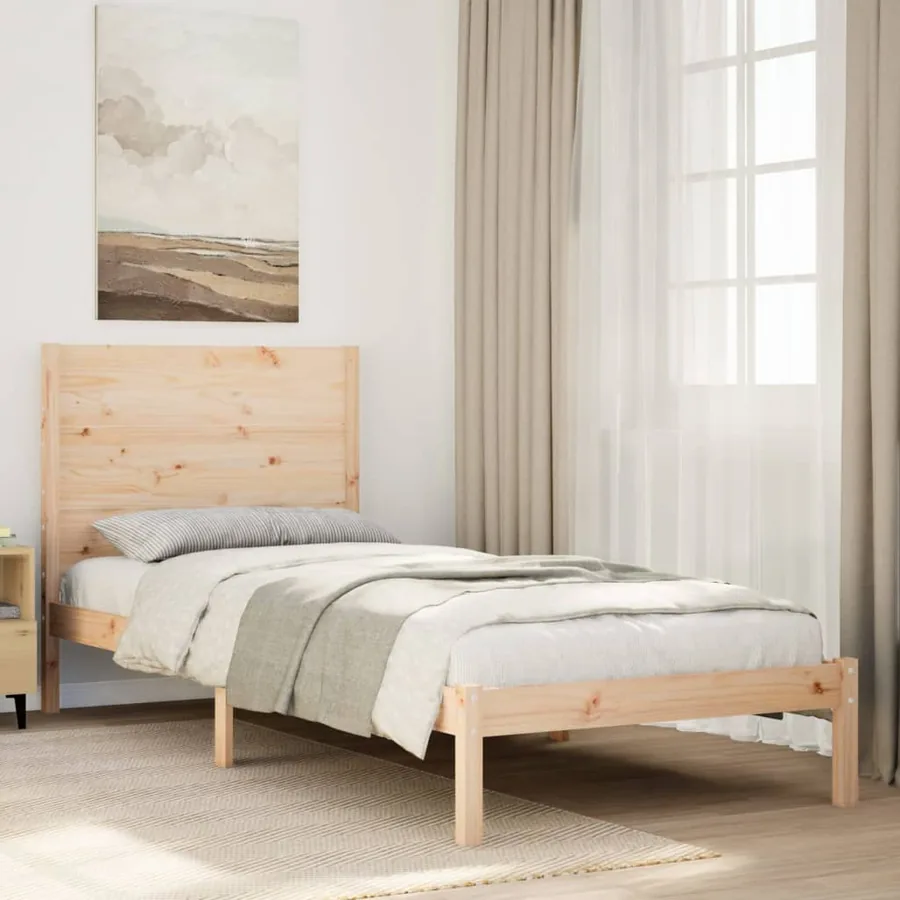 Cadre de lit extra long sans matelas 100x210 cm bois massif