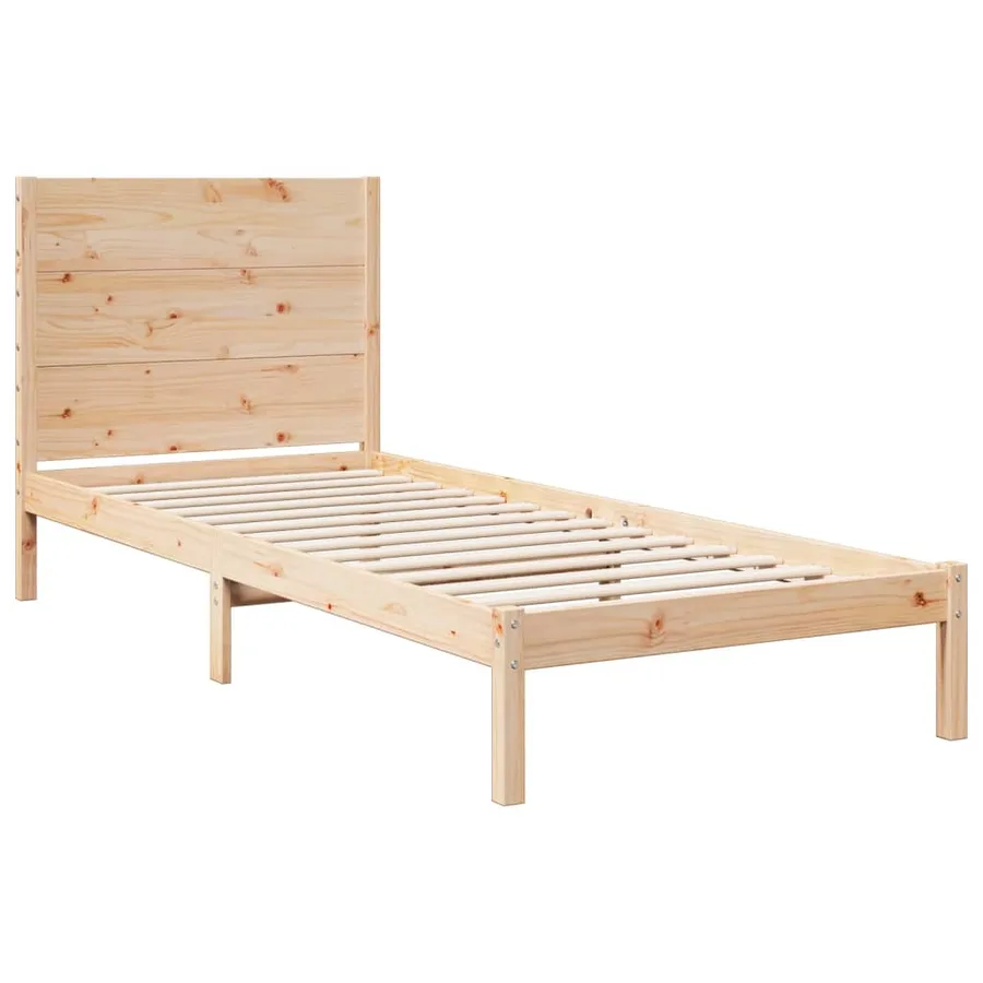Cadre de lit extra long sans matelas 100x210 cm bois massif - 3