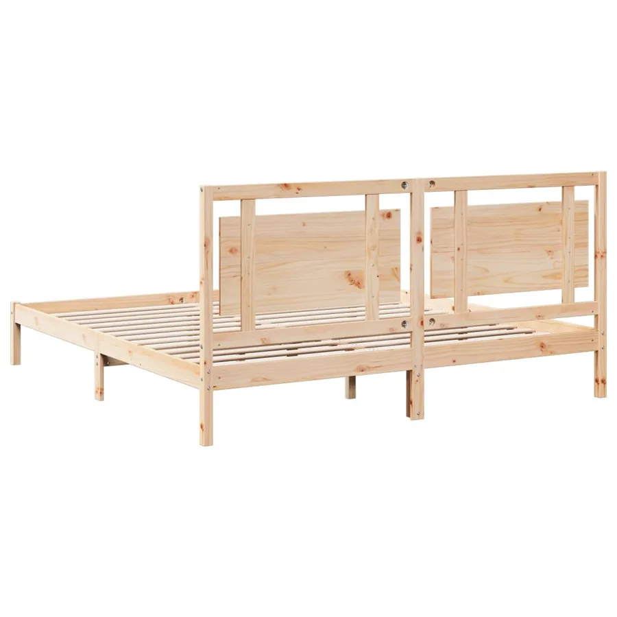 Cadre de lit extra long sans matelas 200x210 cm bois massif - 6