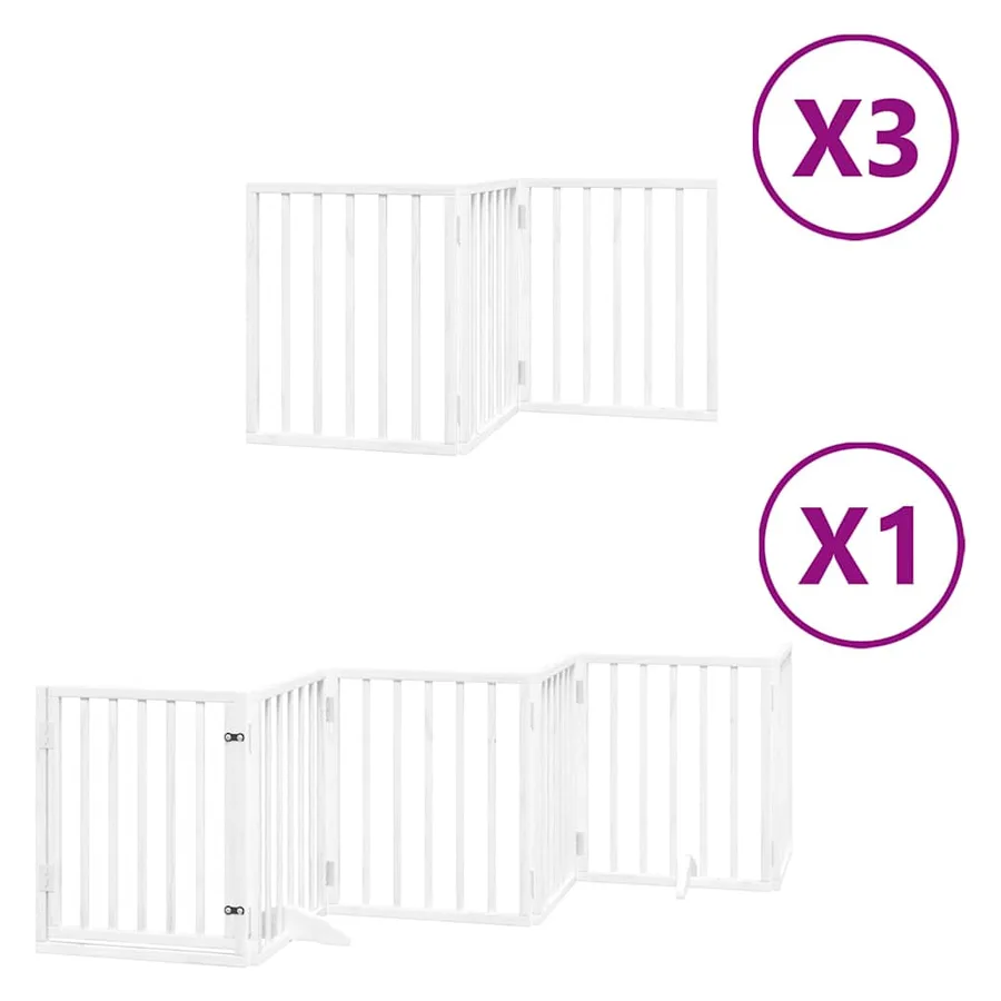 Barrière pour chien porte pliable 15 panneaux bois de peuplier - 2