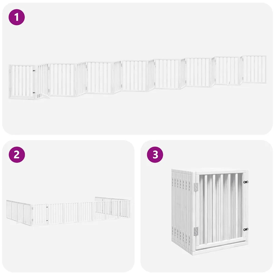 Barrière pour chien porte pliable 15 panneaux bois de peuplier - 6