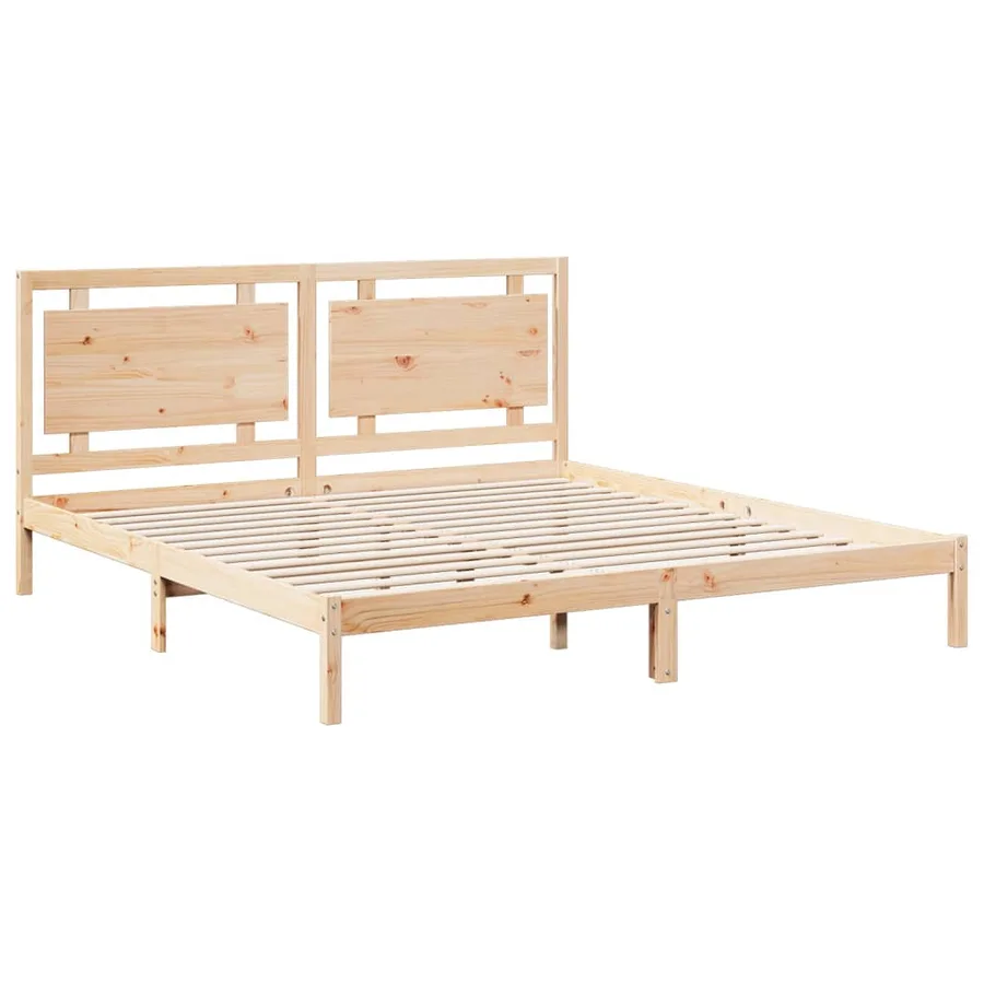 Cadre de lit extra long sans matelas 180x210 cm bois massif - 3