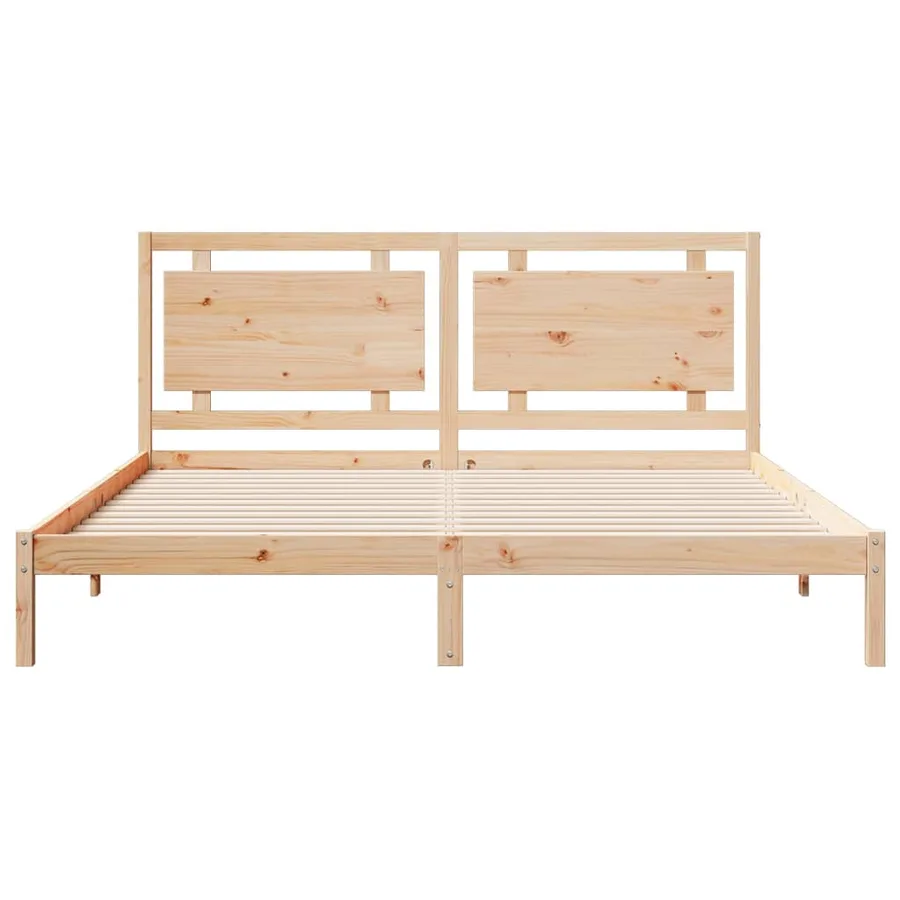 Cadre de lit extra long sans matelas 180x210 cm bois massif - 4