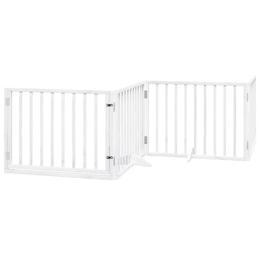 Barrière pour chien porte pliable 10 panneaux bois de peuplier - 3