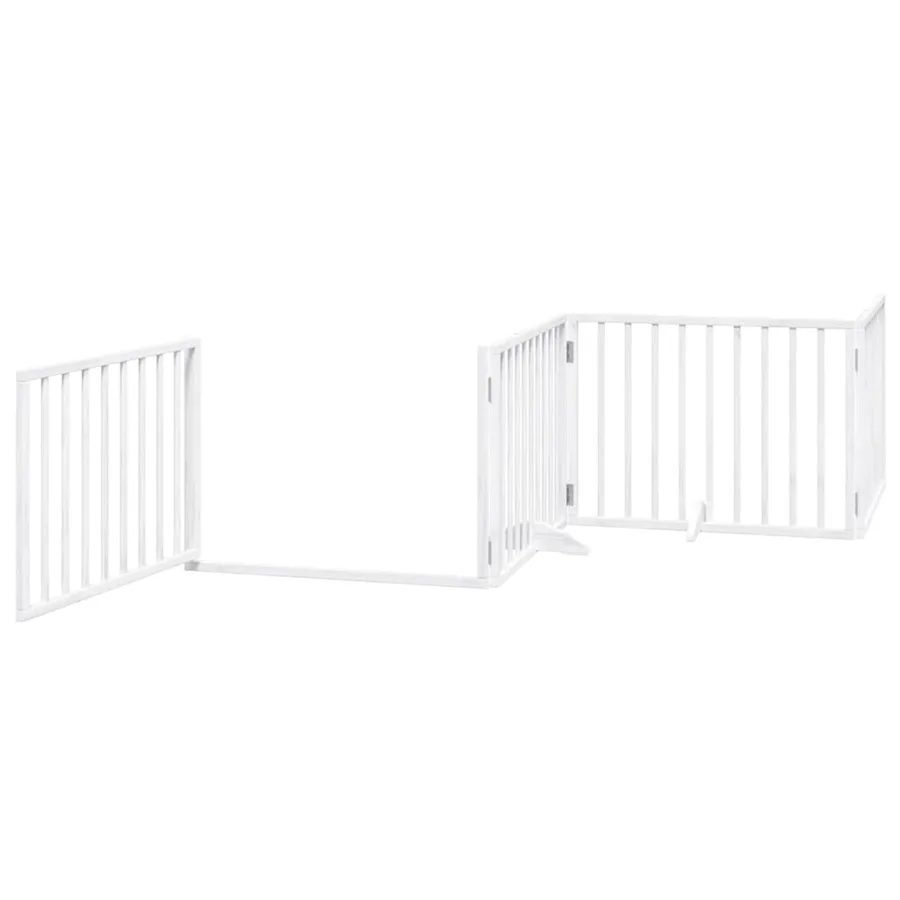 Barrière pour chien porte pliable 10 panneaux bois de peuplier - 4