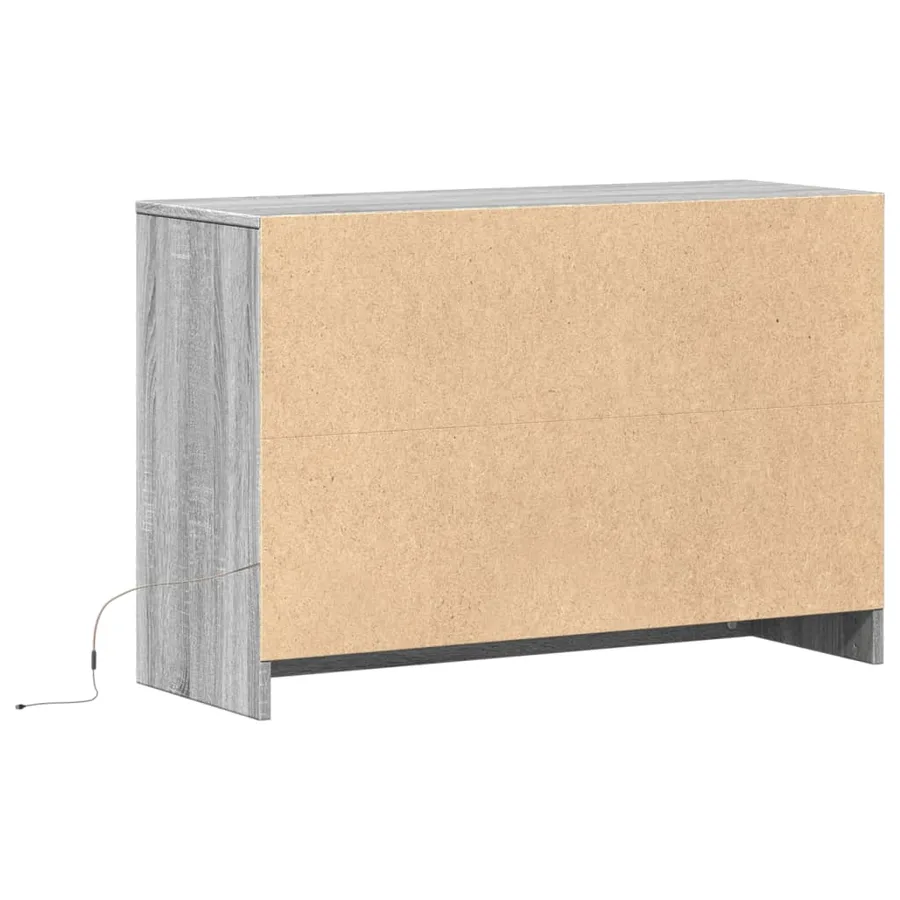 Meuble TV avec LED sonoma gris 91x34x61 cm bois d'ingénierie - 8