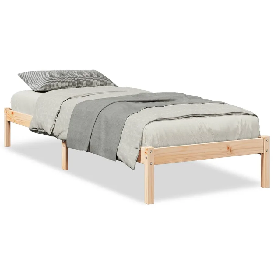 Cadre de lit extra long sans matelas 90x220 cm bois massif pin - 2