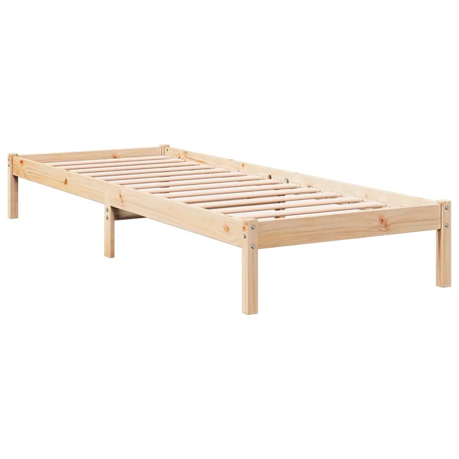 Cadre de lit extra long sans matelas 90x220 cm bois massif pin - 3