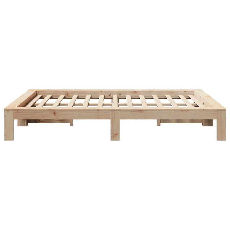 Cadre de lit sans matelas 150x200 cm bois de pin massif - 5