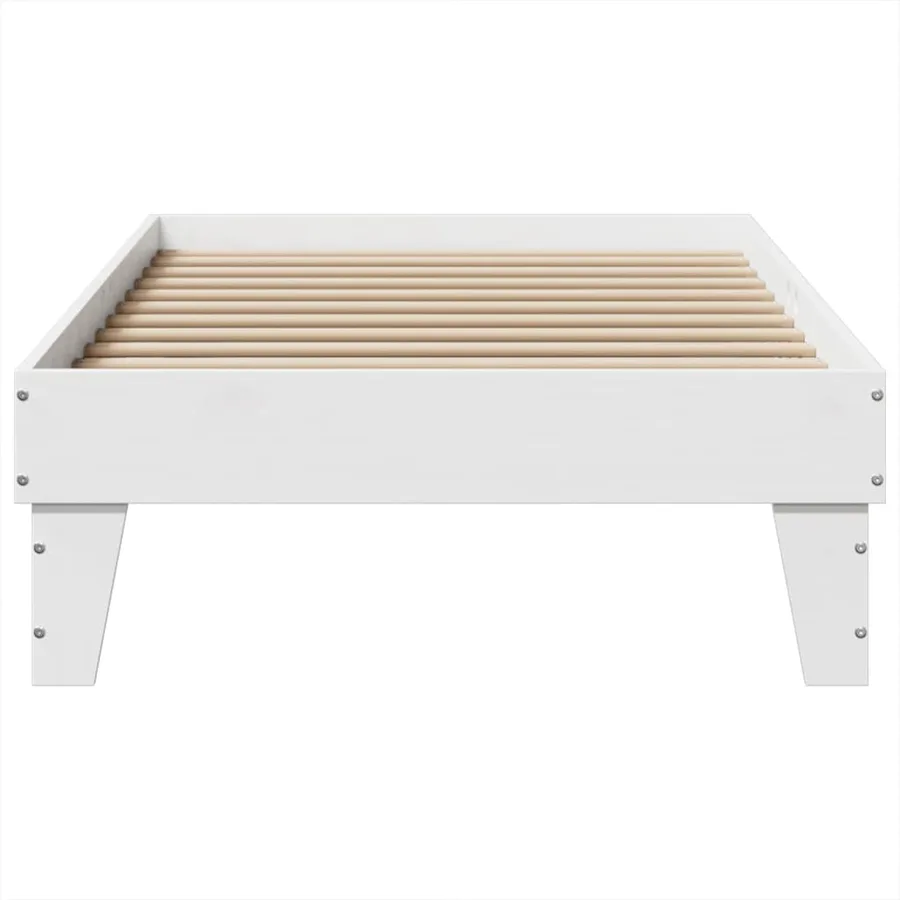 Cadre de lit sans matelas blanc 90x190 cm bois de pin massif - 4