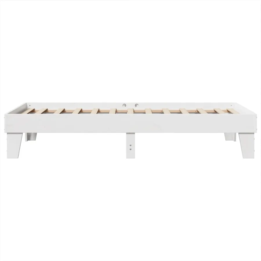 Cadre de lit sans matelas blanc 90x190 cm bois de pin massif - 5