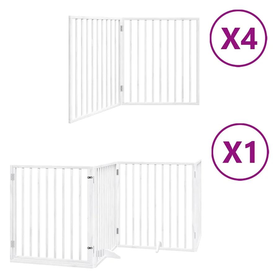 Barrière pour chien porte pliable 12 panneaux bois de peuplier - 2