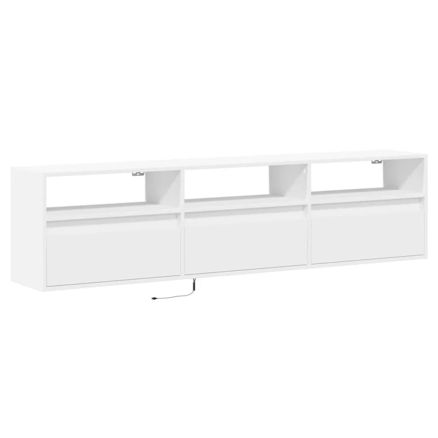 Meuble TV mural avec LED blanc 180x31x45 cm - 3