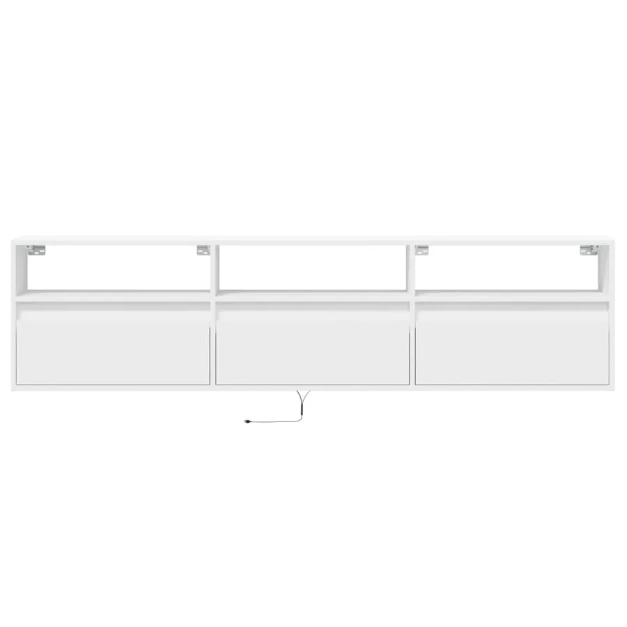 Meuble TV mural avec LED blanc 180x31x45 cm - 6