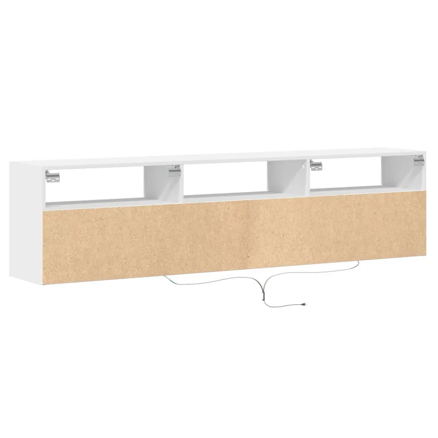 Meuble TV mural avec LED blanc 180x31x45 cm - 8