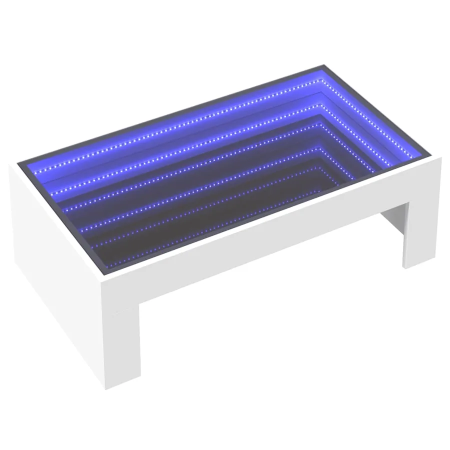 Table basse avec LED infini blanc 90x50x30 cm - 3
