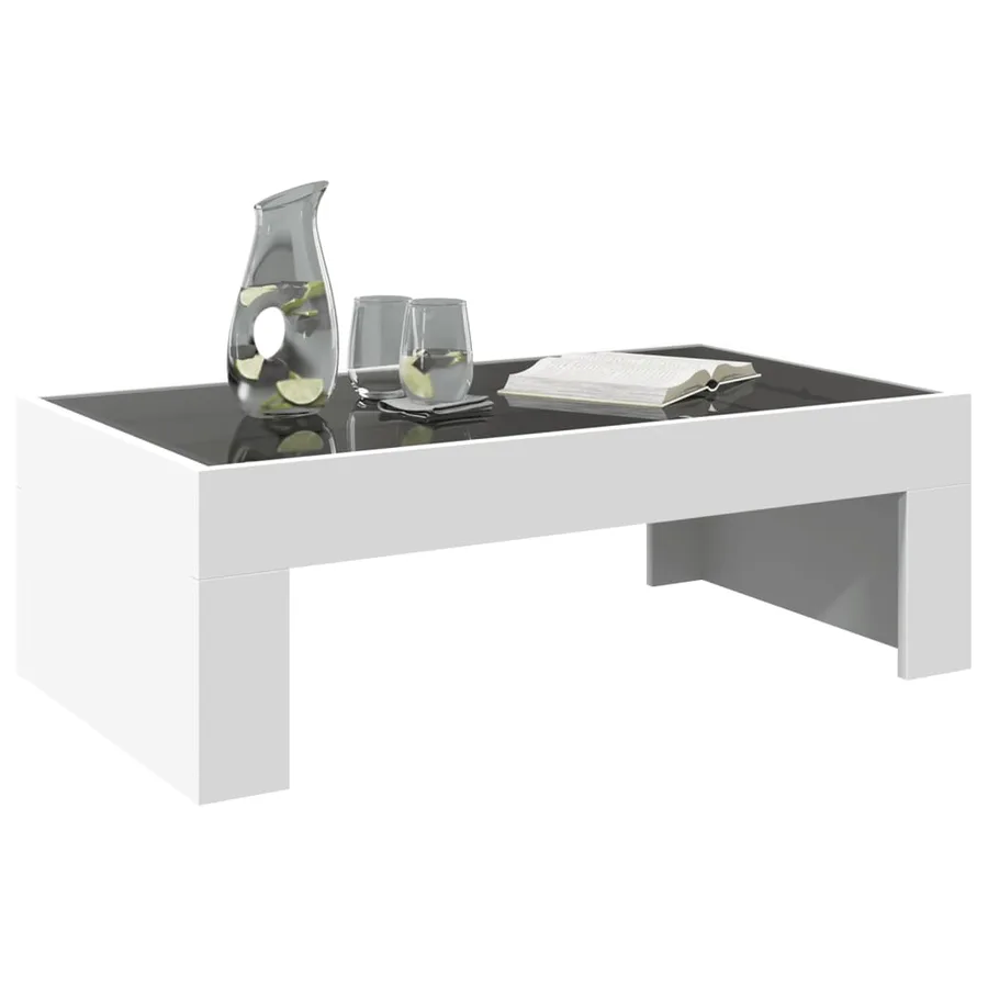 Table basse avec LED infini blanc 90x50x30 cm - 5