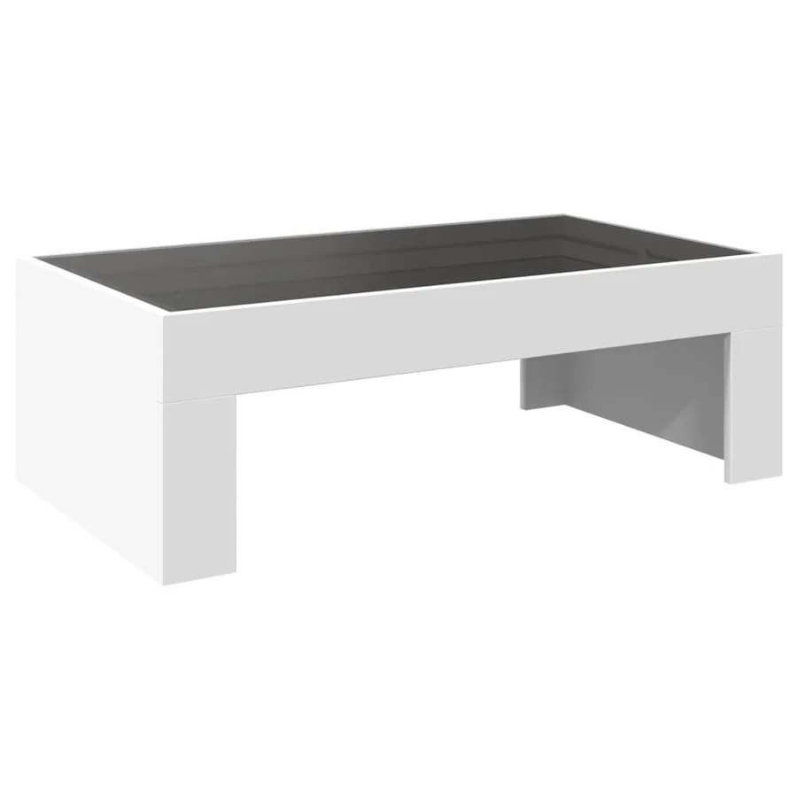Table basse avec LED infini blanc 90x50x30 cm - 8