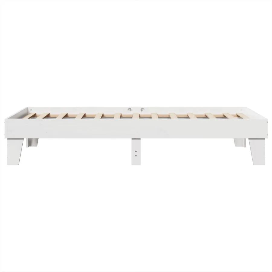 Cadre de lit sans matelas blanc 75x190 cm bois de pin massif - 5