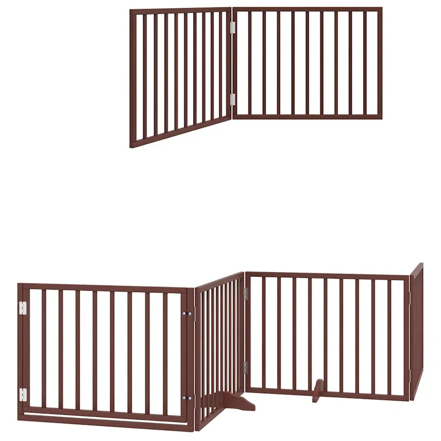 Barrière pour chien porte pliable 12 panneaux bois de peuplier - 12