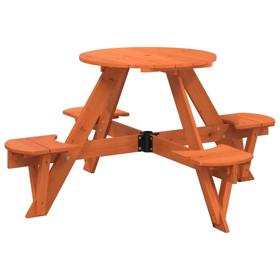 Table de pique-nique pour 4 enfants avec trou de parasol rond - 2