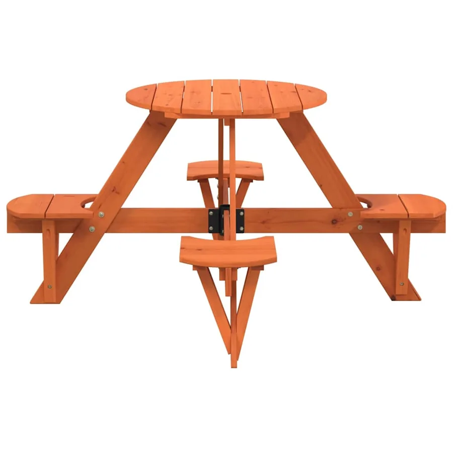 Table de pique-nique pour 4 enfants avec trou de parasol rond - 4