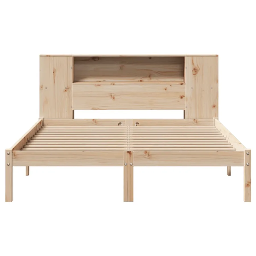 Lit bibliothèque sans matelas 150x200 cm bois massif de pin - 4