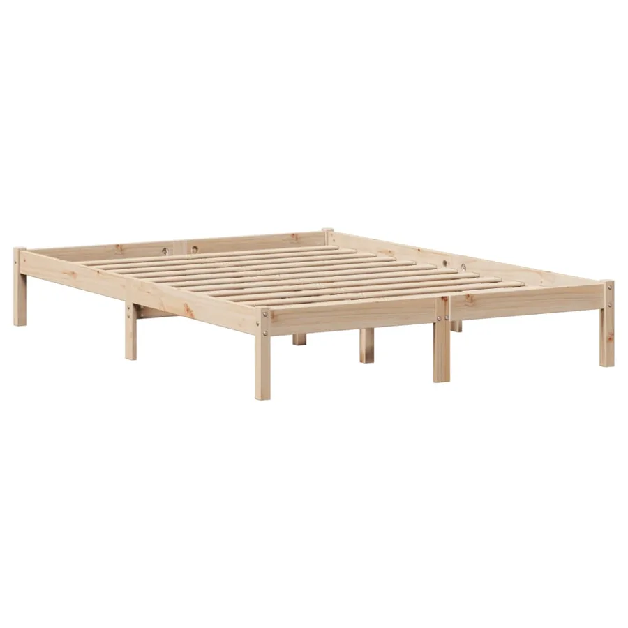 Lit bibliothèque sans matelas 150x200 cm bois massif de pin - 5