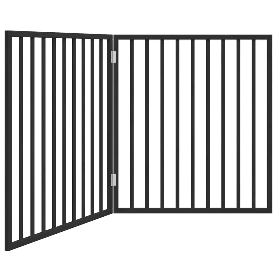 Barrière pour chien pliable à 2 panneaux Noir 160 cm Bois de peuplier - 2