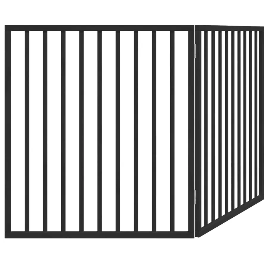 Barrière pour chien pliable à 2 panneaux Noir 160 cm Bois de peuplier - 6