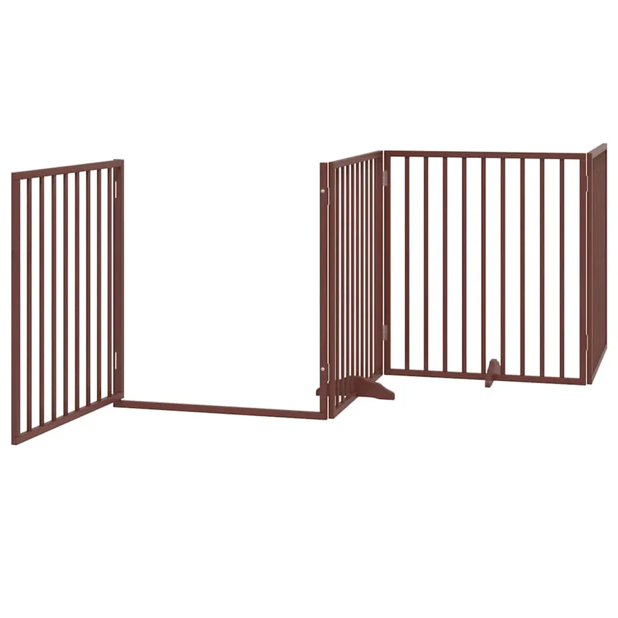 Barrière pour chien porte pliable 8 panneaux bois de peuplier - 4