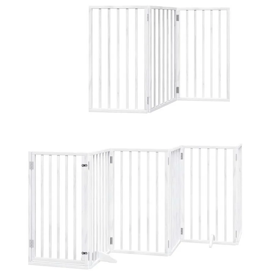 Barrière pour chien porte pliable 15 panneaux bois de peuplier - 3
