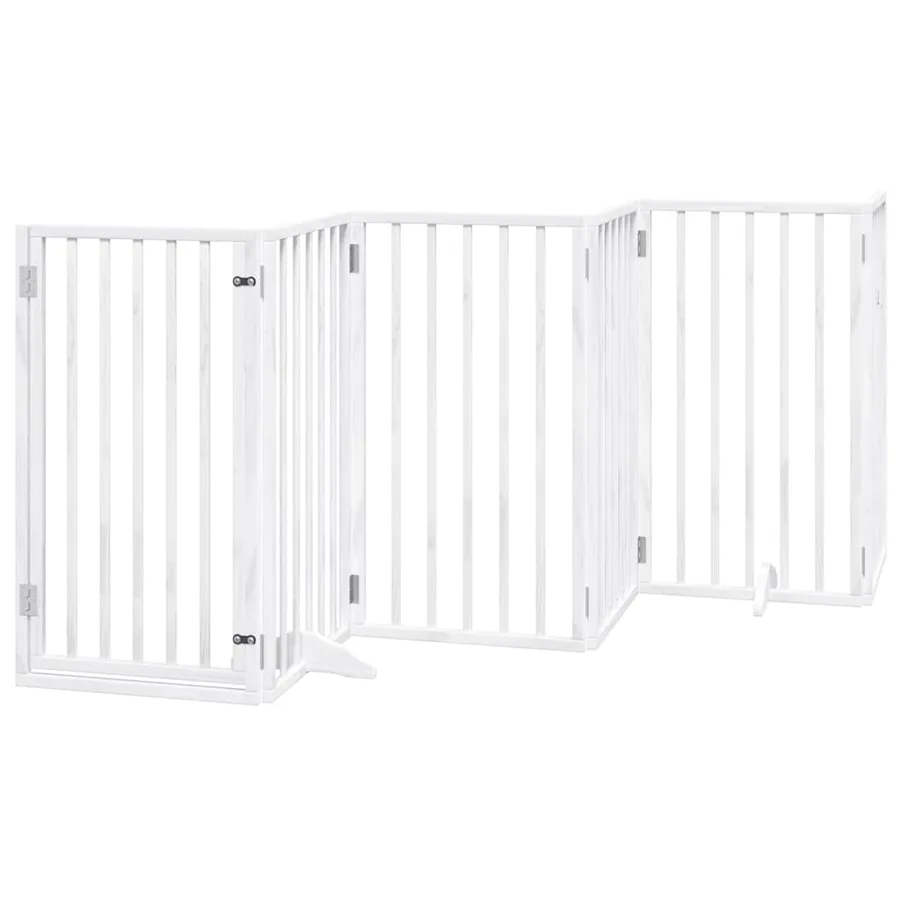 Barrière pour chien porte pliable 15 panneaux bois de peuplier - 4