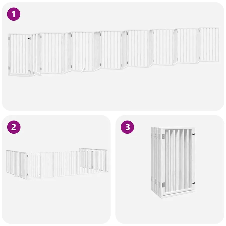 Barrière pour chien porte pliable 15 panneaux bois de peuplier - 6