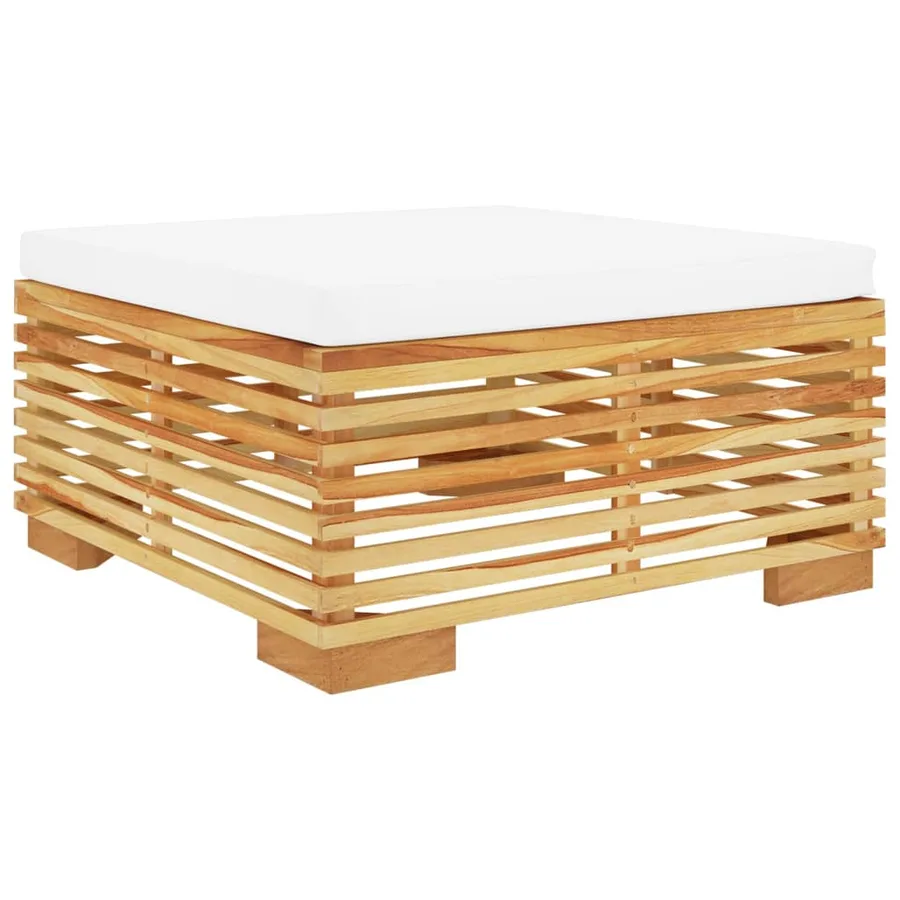Salon de jardin 3 pcs avec coussins Bois de teck solide - 6